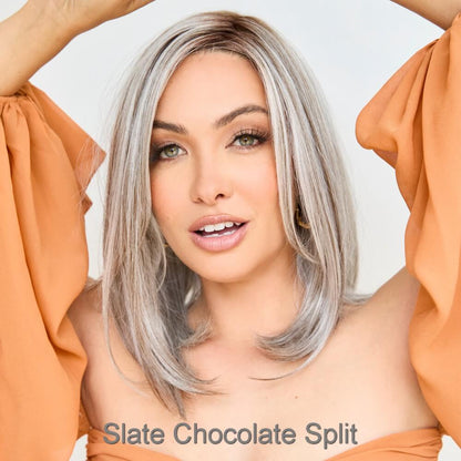 Davina by Orchid wig in Slate Chocolate Split Image 2