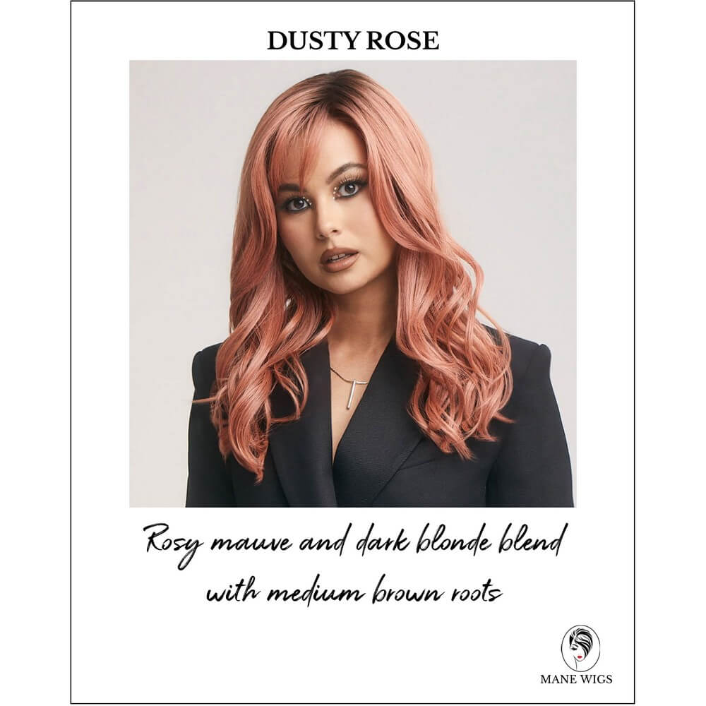 Dusty Rose-Rosy mauve and dark blonde blend with medium brown roots