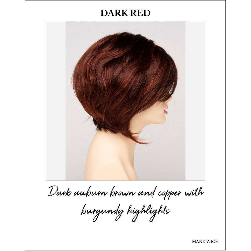 Juliet wig by Envy in Dark Red-Dark auburn brown and copper with burgundy highlights