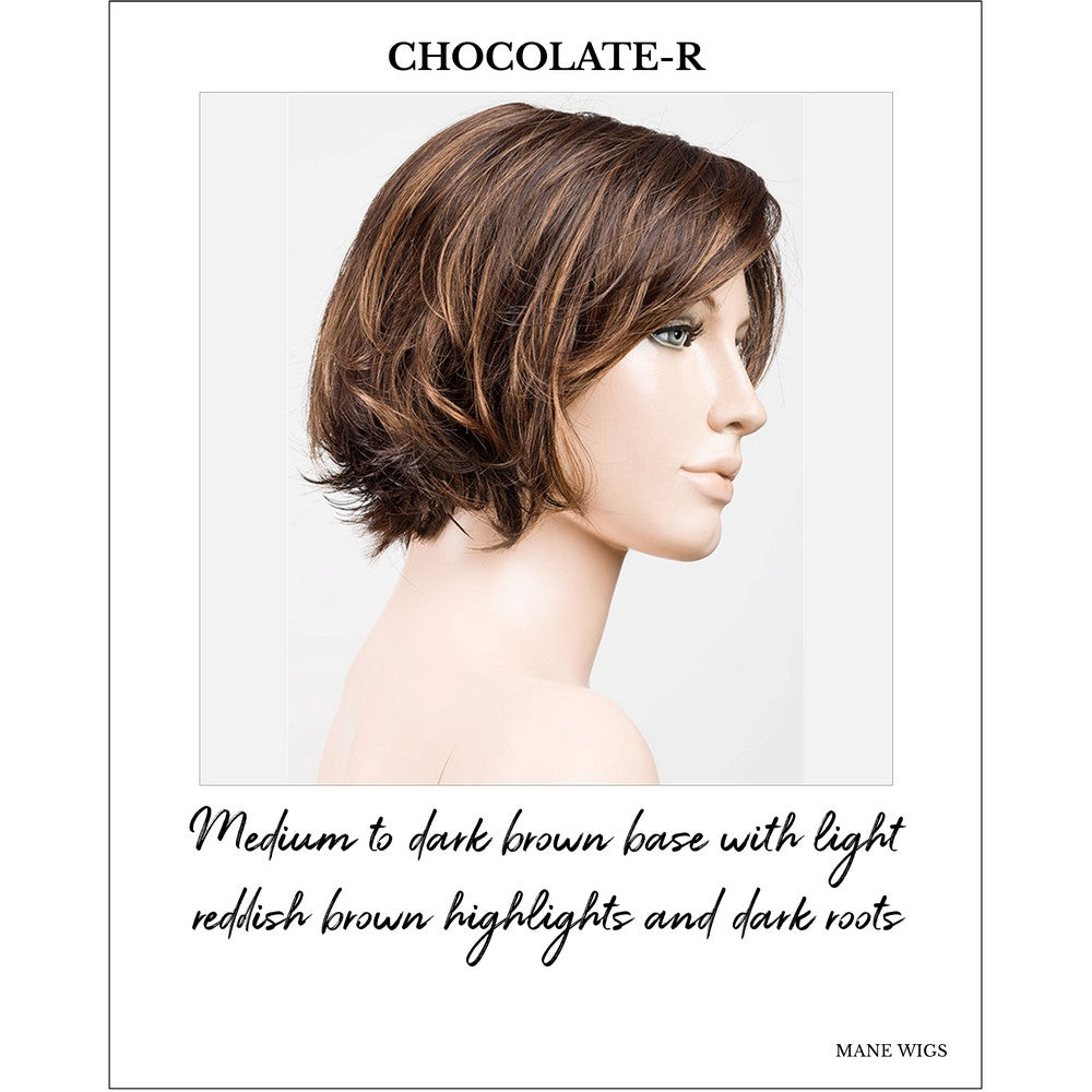 Like Mono Part by Ellen Wille in Chocolate-R-Medium to dark brown base with light reddish brown highlights and dark roots