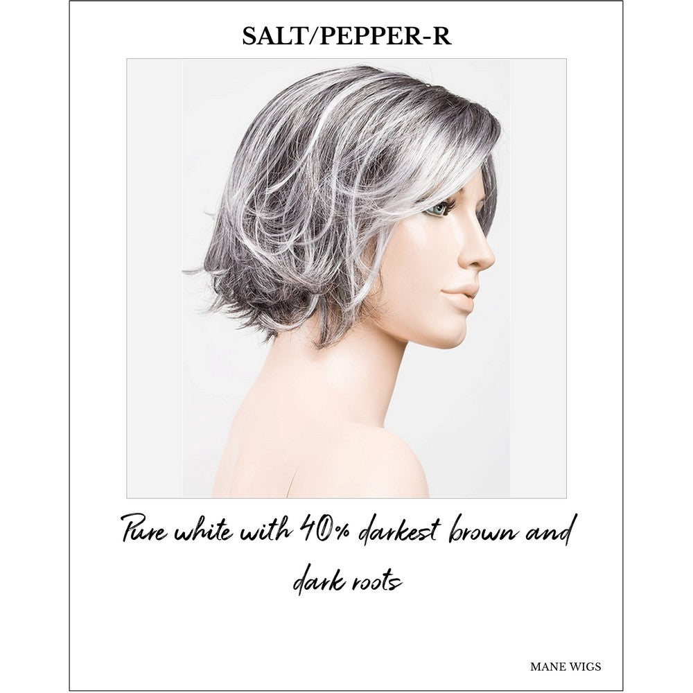 Like Mono Part by Ellen Wille in Salt/Pepper-R-Pure white with 40% darkest brown and dark roots