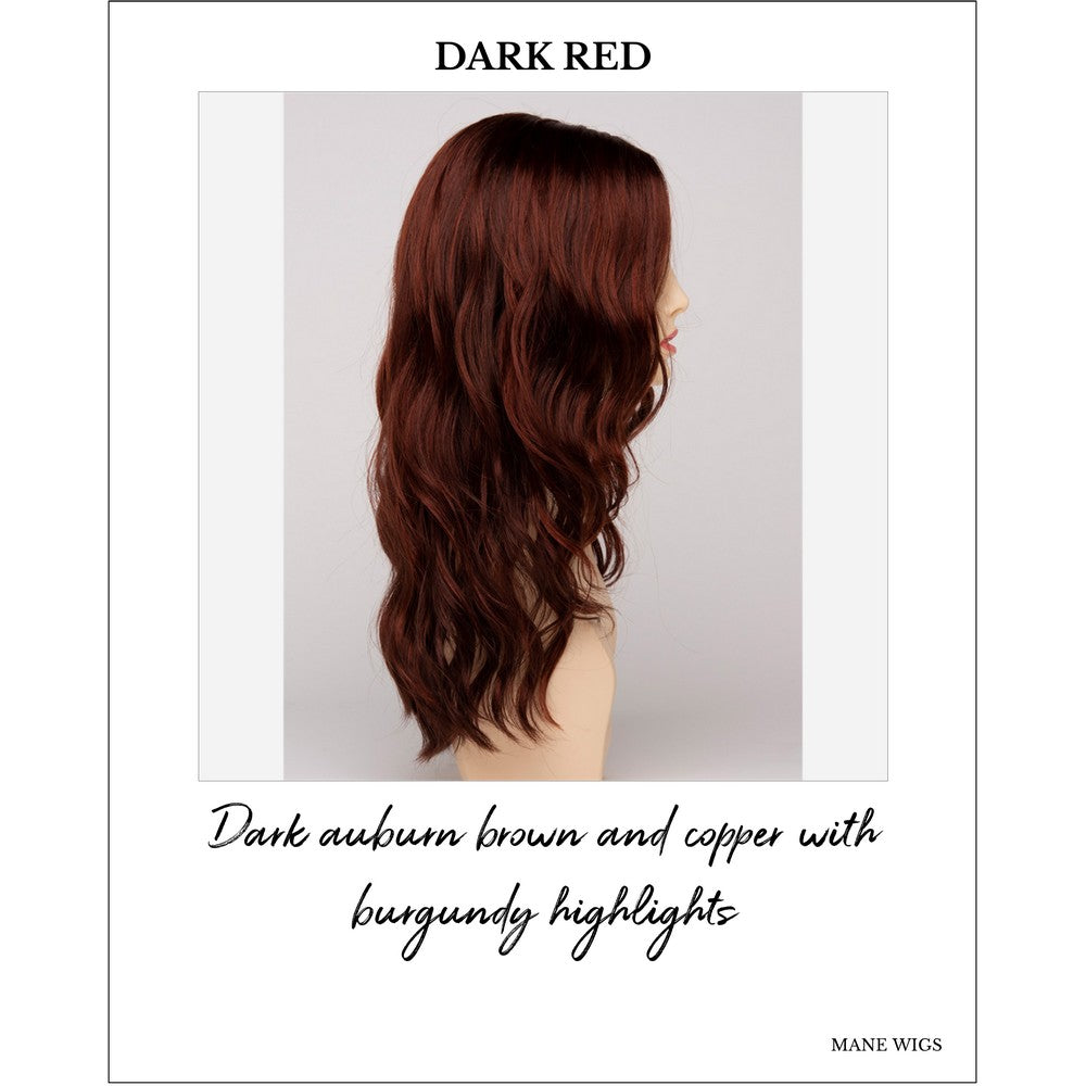 Maya wig by Envy in Dark Red-Dark auburn brown and copper with burgundy highlights