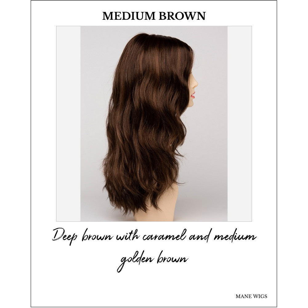 Maya wig by Envy in Medium Brown-Deep brown with caramel and medium golden brown