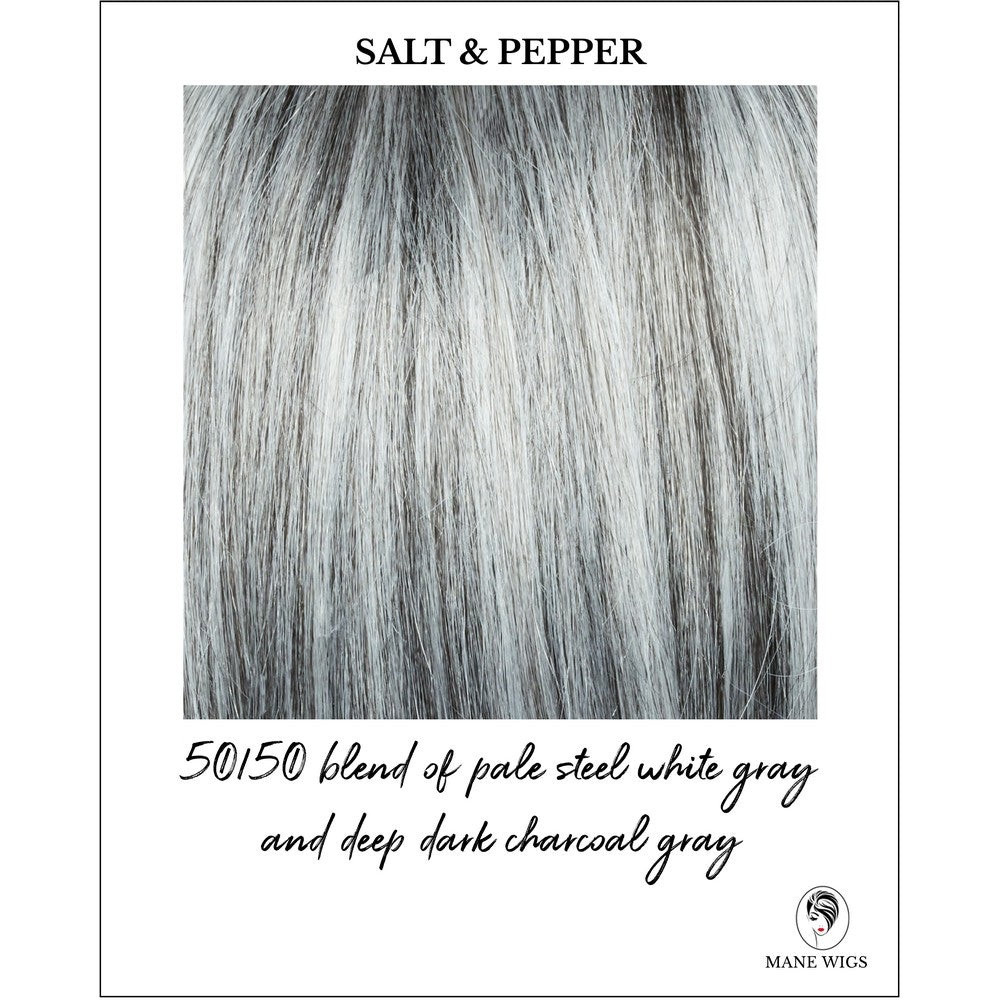 Salt & Pepper-50/50 blend of pale steel white gray and deep dark charcoal gray