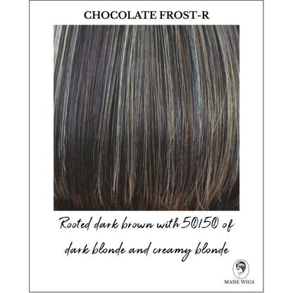 Chocolate Frost-R-Dark brown with 50/50 of dark blonde and creamy blonde