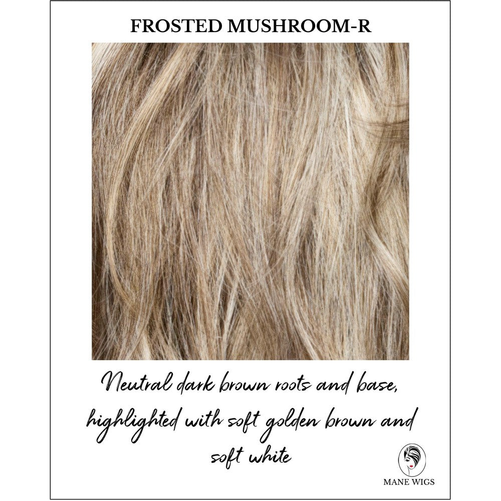 Frosted Mushroom-R-Neutral dark brown roots and base, highlighted with soft golden brown and soft white