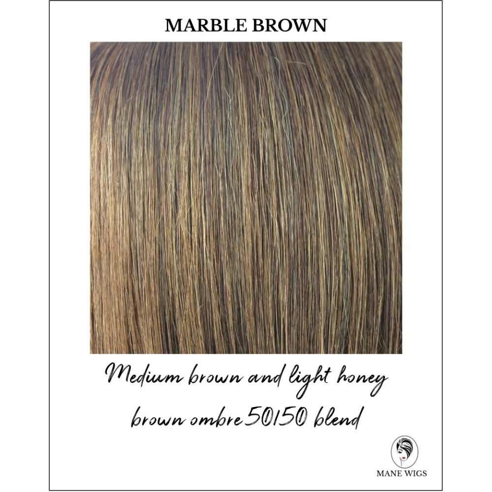 Marble Brown-Medium brown and light honey brown ombre 50/50 blend