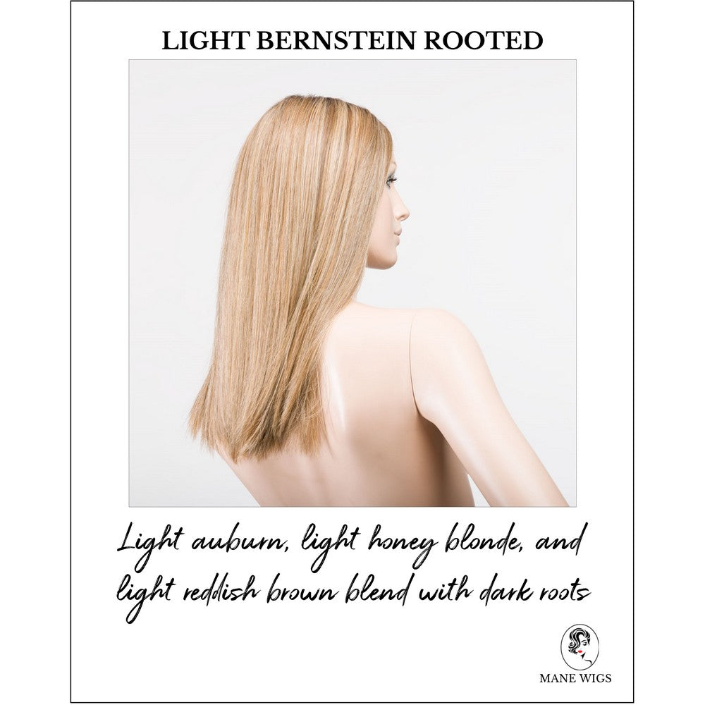 Sleek wig by Ellen Wille in Light Bernstein Rooted-Light auburn, light honey blonde, and light reddish brown blend with dark roots