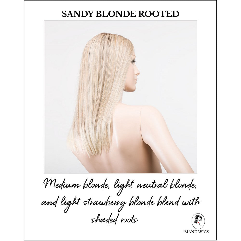 Sleek wig by Ellen Wille in Sandy Blonde Rooted-Medium blonde, light neutral blonde, and light strawberry blonde blend with shaded roots