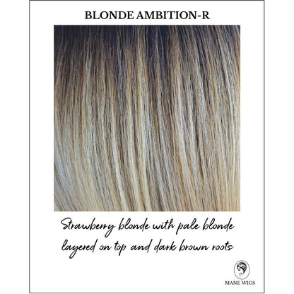 Blonde Ambition-R-Strawberry blonde with pale blonde layered on top and dark brown roots